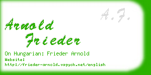 arnold frieder business card